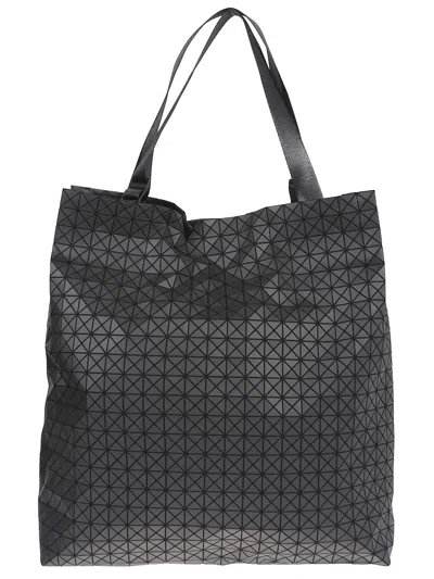 Bao Bao Issey Miyake Spacious Leather Tote With Geometric Triangular Design In Black