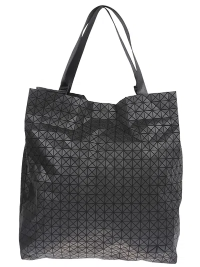 Bao Bao Issey Miyake Spacious Leather Tote With Geometric Triangular Design In Black