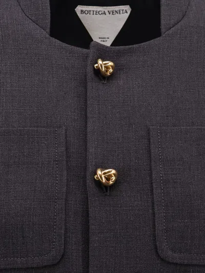 Bottega Veneta Giacca In Misto Cotone Grafite Donna In Brown