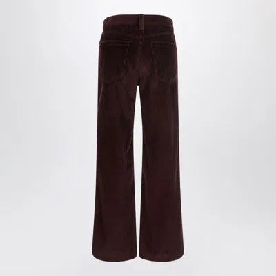 Brunello Cucinelli Wide-leg Bordeaux Velvet Trousers Women In Brown