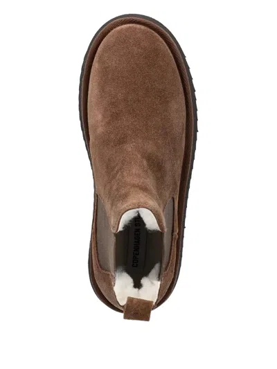 Copenhagen Elastic-panel Suede Chelsea Boots In Brown