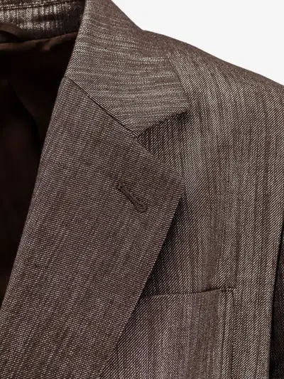Brunello Cucinelli Women Single-breasted Lurex Fabric Blazer In Brown