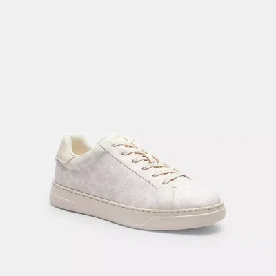 Coach High Line Sneaker In Signature Canvas In White