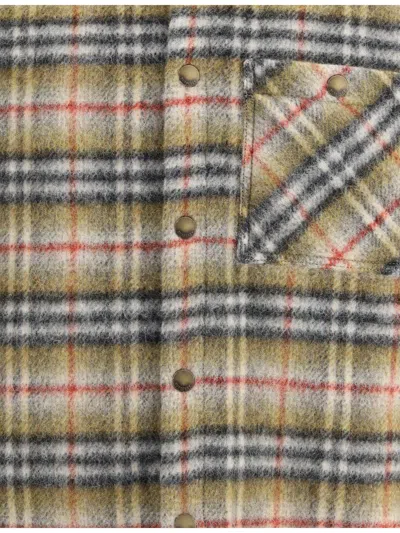 Burberry Men Check Wool Jacket In Multi