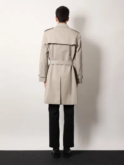 Burberry Men Cotton Blend Trench With Check Lining In Pink