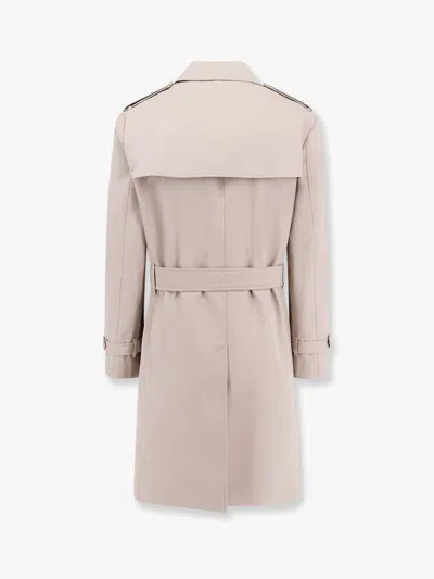 Burberry Men Cotton Blend Trench With Check Lining In Pink
