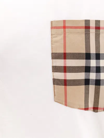 Burberry Contrast-pocket Short-sleeve Cotton T-shirt In White