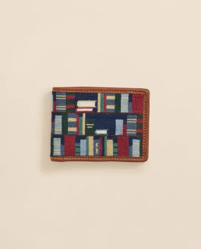 Brooks Brothers Smathers & Branson Needlepoint Bookshelf Wallet In Multi