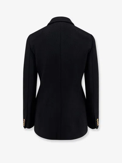 Chloé Double-breasted Virgin Wool Blend Blazer In Black