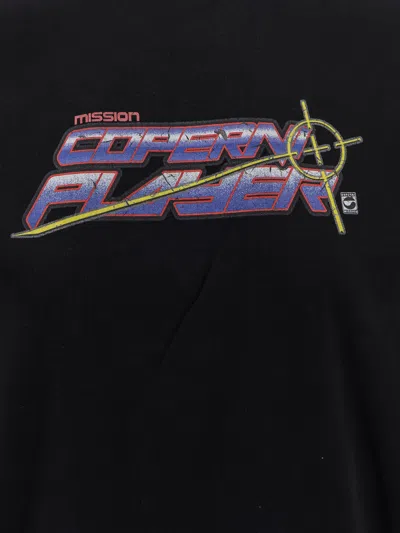 Coperni Womens Black-multicolour Print Slogan-print Long-sleeve Cotton-jersey T-shirt In Black