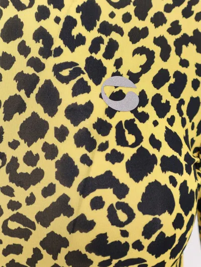 Coperni Fitted Long Sleeve Turtleneck Animal Print Top In Animal Print