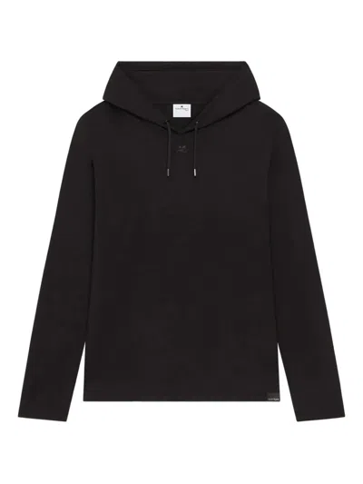 Courrèges Asymmetric Hooded Long Sleeve T-shirt In Black