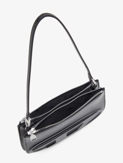 Diesel 1dr 20. Twin Shoulder Bag In Black Leather In Black