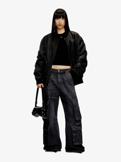 Diesel Play-crossbody Bag In Semi Gloss Leather In Black