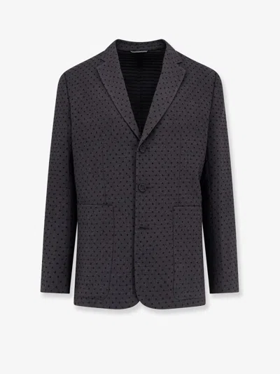 Dior Tailored Single-breasted Jacket With Notched Lapel And Back Vent In Gray
