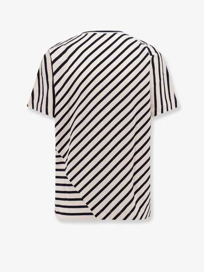 Dior D-stripe Cotton Jersey T-shirt In White