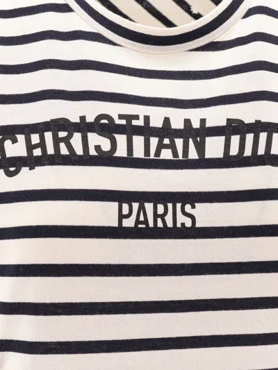 Dior D-stripe Cotton Jersey T-shirt In White
