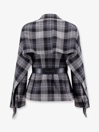 Dior Women Madras Blazer With Belt And Removable Scarf In Multi