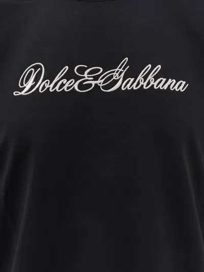 Dolce & Gabbana Jersey T-shirt With Embroidery In Black