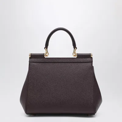 Dolce & Gabbana Large Wine-colored Sicily Hand Bag In Red