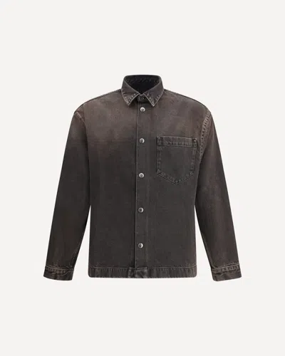 7for Denim Shirt Jacket In Brown