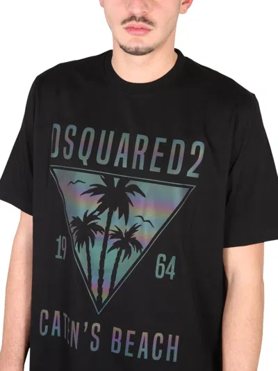 Dsquared2 Man T-shirt Black Size Xxl Cotton In Black