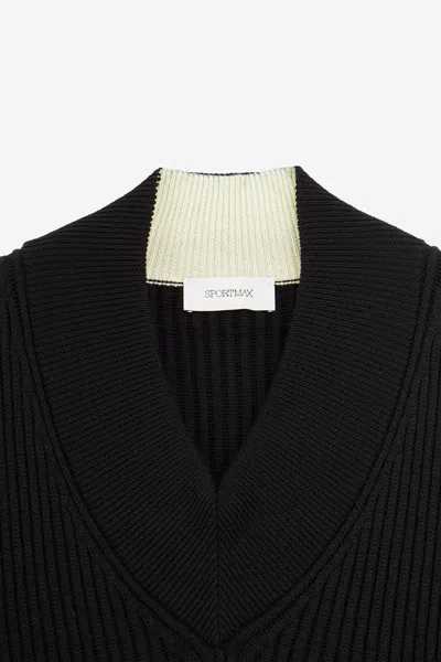 Sportmax Tay Oversized Jumper With Detachable Sleeves In Black