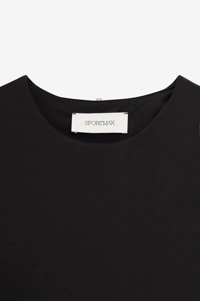 Sportmax Mendoza T-shirt Floral Appliqué In Black