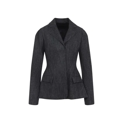 Alberta Ferretti Tailored Jacket With Flap Pockets And Lapel In Black