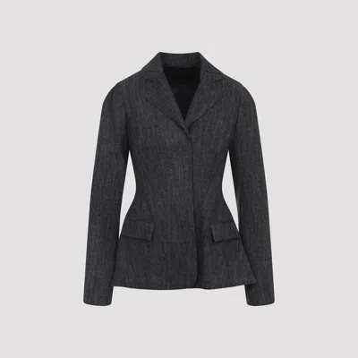 Alberta Ferretti Tailored Jacket With Flap Pockets And Lapel In Black