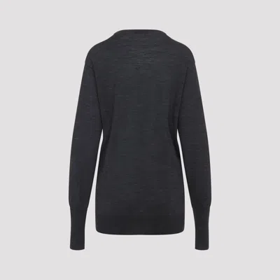 Alberta Ferretti Alberta Ferreti Sweater In Merino Wool With Floral Embroidery In Gray