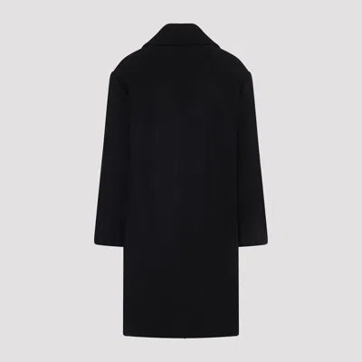 Dries Van Noten Oversized Double-breasted Coat With Peonia Print In Black