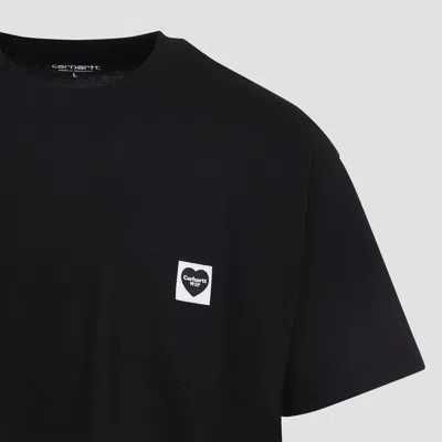 Carhartt T-shirt With Pocket And Heart Patch In Black