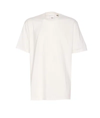 Y-3 White Logo-print T-shirt In White