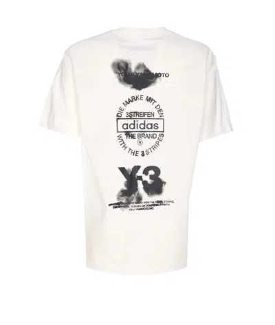 Y-3 White Logo-print T-shirt In White