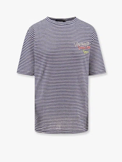 Dsquared2 Summer Lovers Linen Stripe T-shirt In Multi