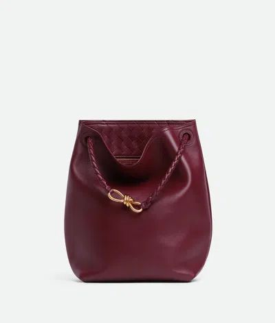 Bottega Veneta Andiamo Medium Leather Bucket Bag In Burgundy