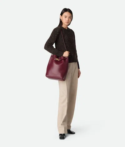 Bottega Veneta Andiamo Medium Leather Bucket Bag In Burgundy