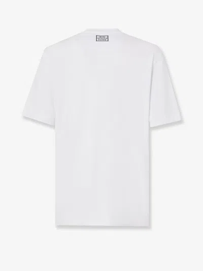 Fendi Men Cotton T-shirt With Ff Embroidery In Multi