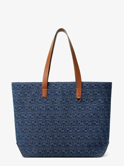 Fendi Ff Jacquard Medium Tote Bag In Blue