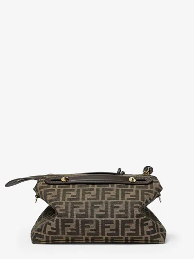 Fendi Women By The Way Soft Medium Ff Jacquard Fabric And Leather In Brown