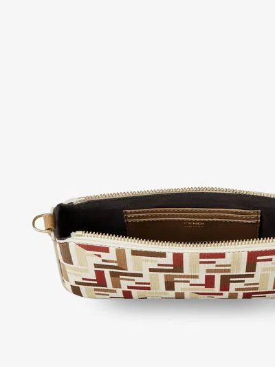 Fendi Pouch With Chain In Multicolor Ff Fabric In Multi