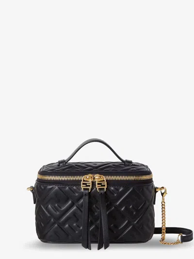 Fendi Black Calf Leather Bos Taurus Shoulder Bag In Black