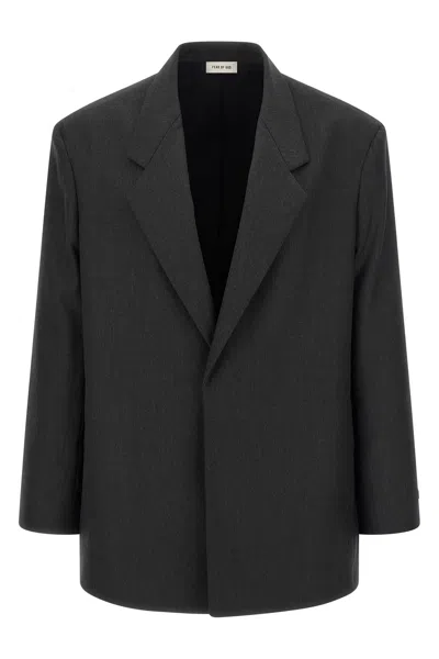 Fear Of God Tailored Single Button Blazer With Notched Lapel In Gray