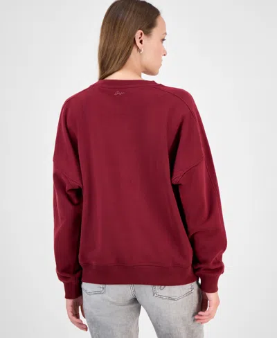 Hugo Boss Boss Orange Star Logo Embroidered Sweatshirt In Red