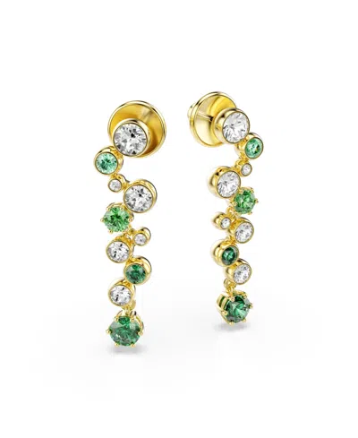 Swarovski Constella Mixed Cuts Drop Earrings In Gold
