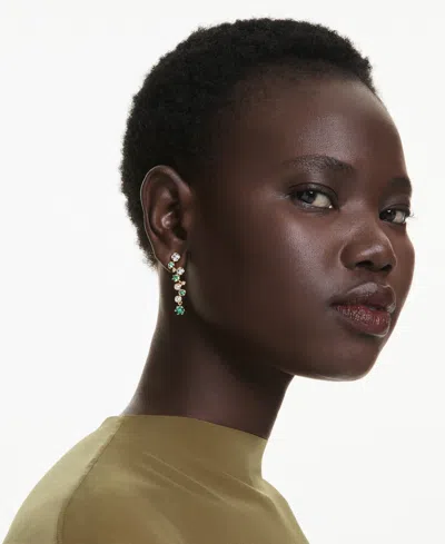 Swarovski Constella Mixed Cuts Drop Earrings In Gold