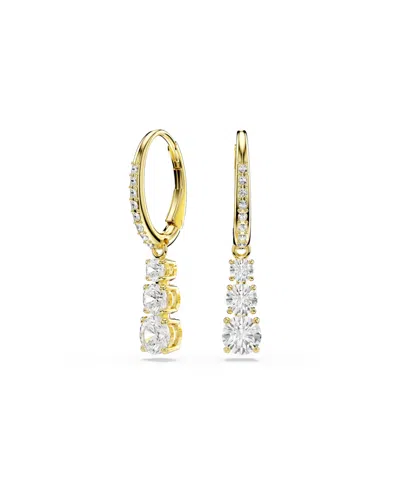 Swarovski Stilla Attract Gold-tone Plated Hoop Earrings In Gold