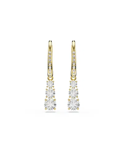 Swarovski Stilla Attract Gold-tone Plated Hoop Earrings In Gold