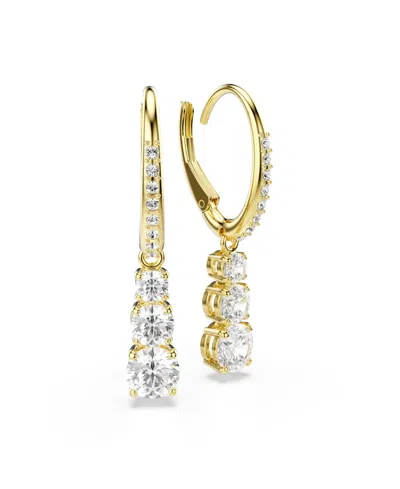 Swarovski Stilla Attract Gold-tone Plated Hoop Earrings In Gold